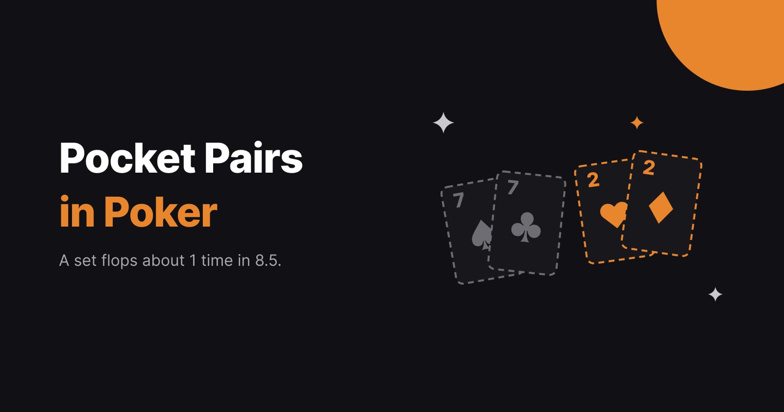 Pocket pairs: article title beside a grey pair of sevens and an orange pair of twos.